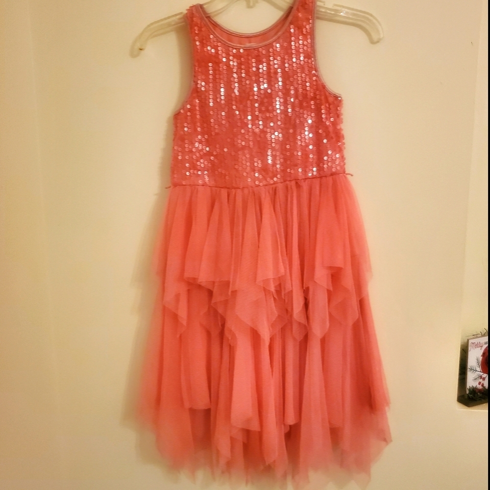 Cat & Jack Girls Layered Skirt Sequined Dress